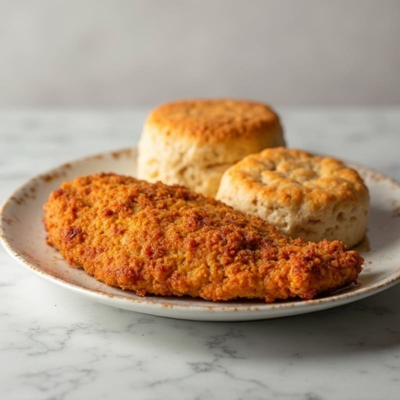 Crispy Baked Chicken with Fluffy Whole Wheat Biscuits