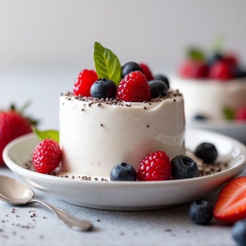 Greek Yogurt Protein Mousse with Mixed Berries