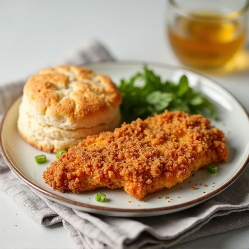 Crispy Baked Chicken with Fluffy Whole Wheat Biscuits