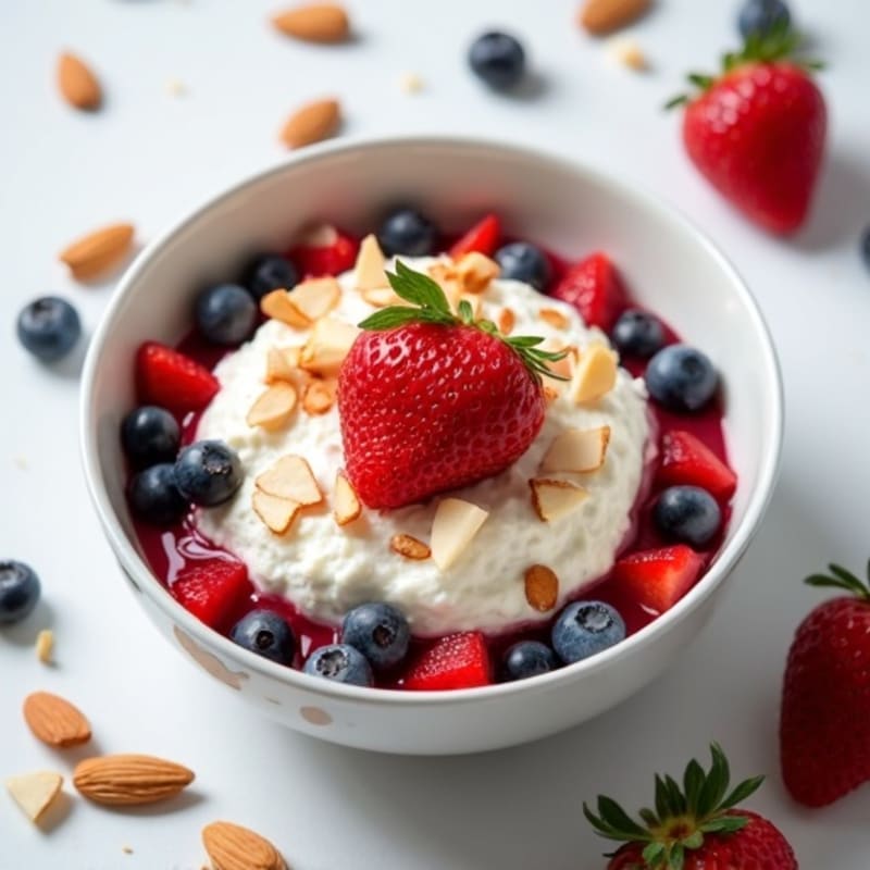 Cottage Cheese Berry Bowl with Almonds