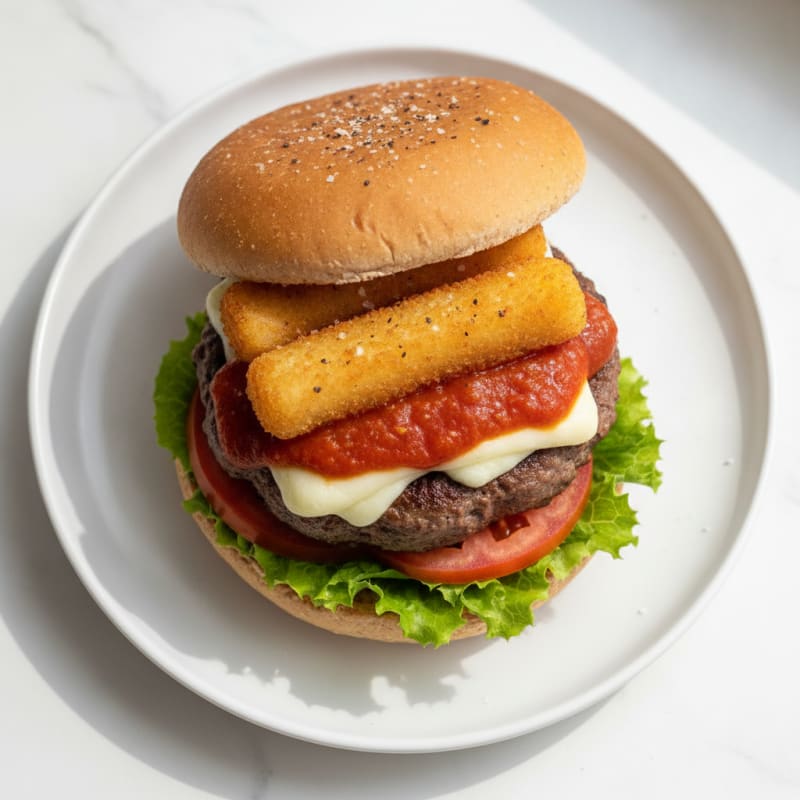 Mozzarella Stick Beef Burger