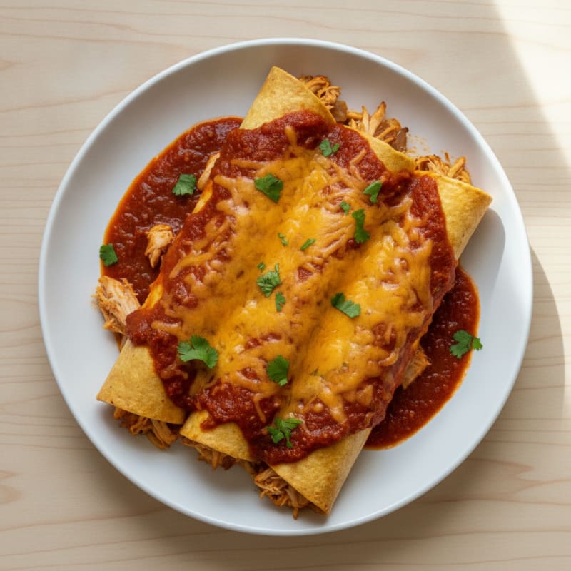 Chicken Enchiladas with Red Chili Sauce