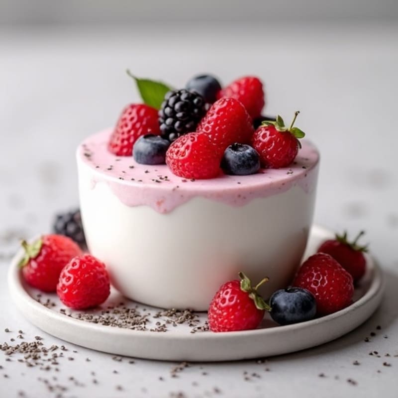 Silky Greek Yogurt Protein Mousse with Mixed Berries