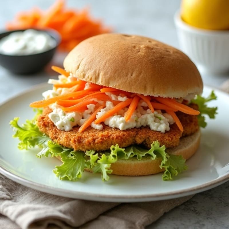 Crispy Baked Chicken Cutlet Sandwich with Fresh Slaw