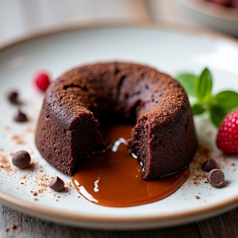 Dark Chocolate Protein Molten Cake