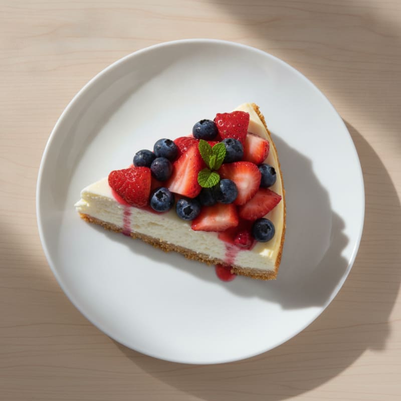 Greek Yogurt Protein Cheesecake with Fresh Berries