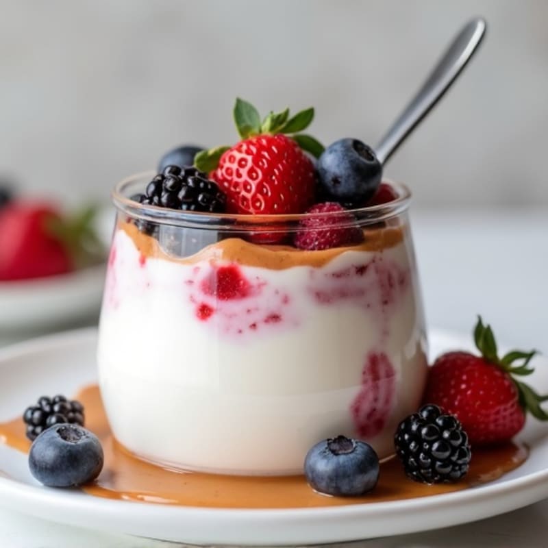 Creamy Greek Yogurt Protein Parfait with Berries and Almond Butter