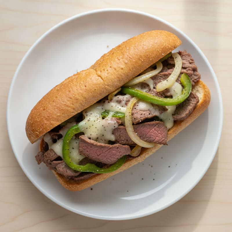 Classic Philly Cheesesteak Sandwich