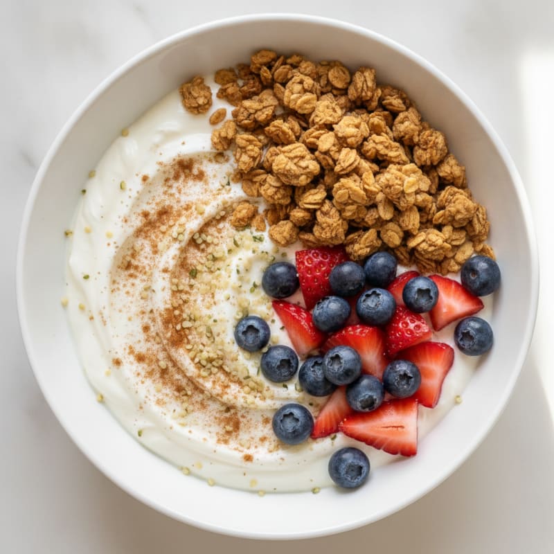 High-Protein Berry and Hemp Yogurt Bowl