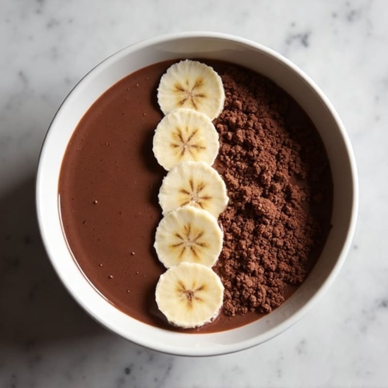 Thick Fudgy Dark Chocolate Protein Smoothie Bowl