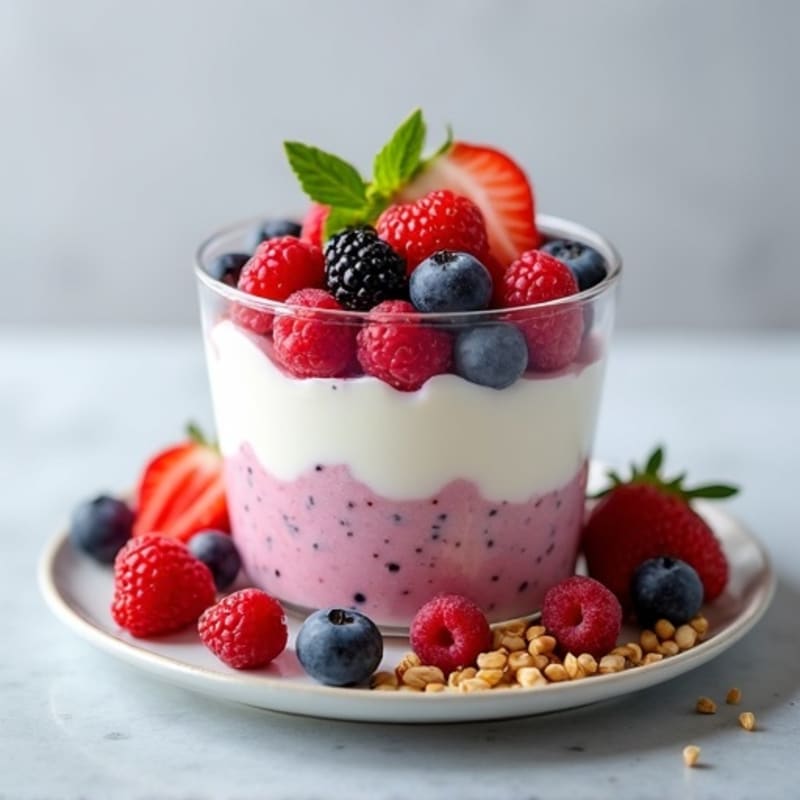 Greek Yogurt Protein Parfait with Mixed Berries
