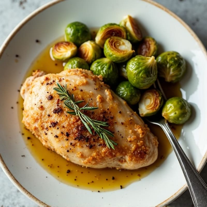 Herb-Roasted Chicken with Crispy Brussels Sprouts