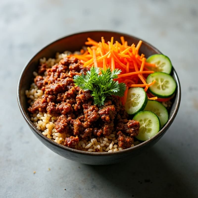 Spicy Korean-Style Ground Beef Rice Bowl