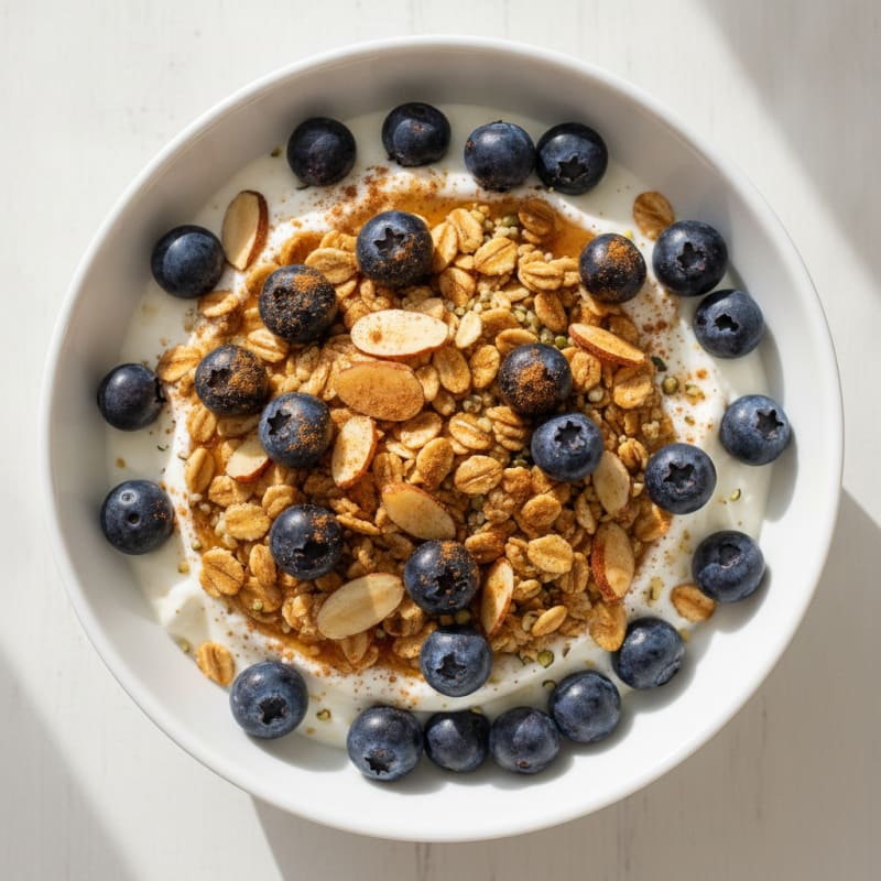 Blueberry Yogurt with Toasted Oats