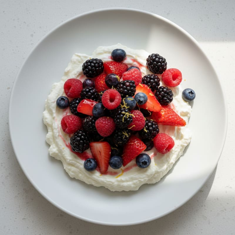 Silky Greek Yogurt Protein Mousse with Mixed Berries