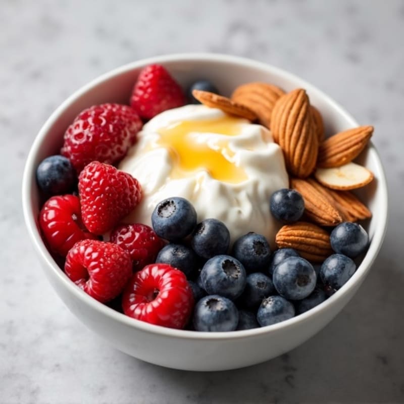 Greek Yogurt with Mixed Berries and Toasted Almonds