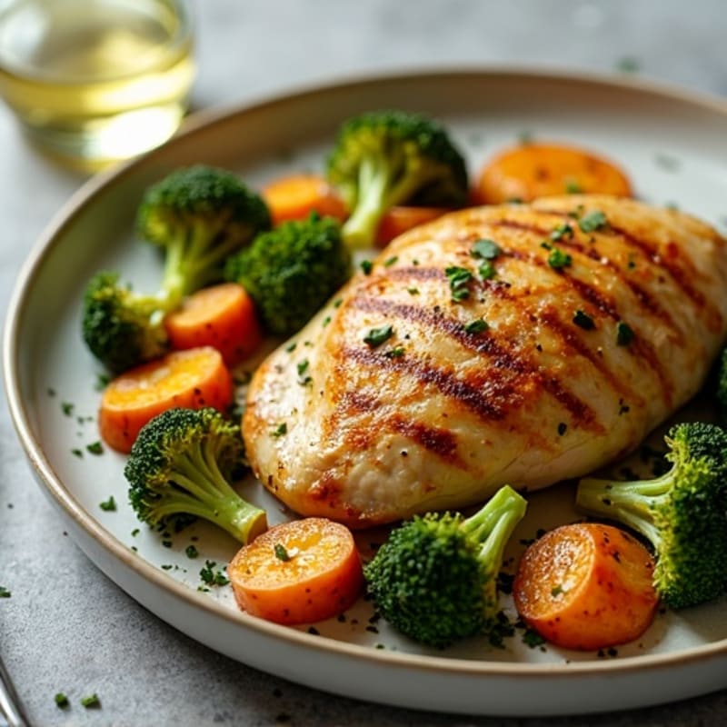 Sheet Pan Lemon-Herb Roasted Chicken with Crispy Broccoli and Sweet Potatoes