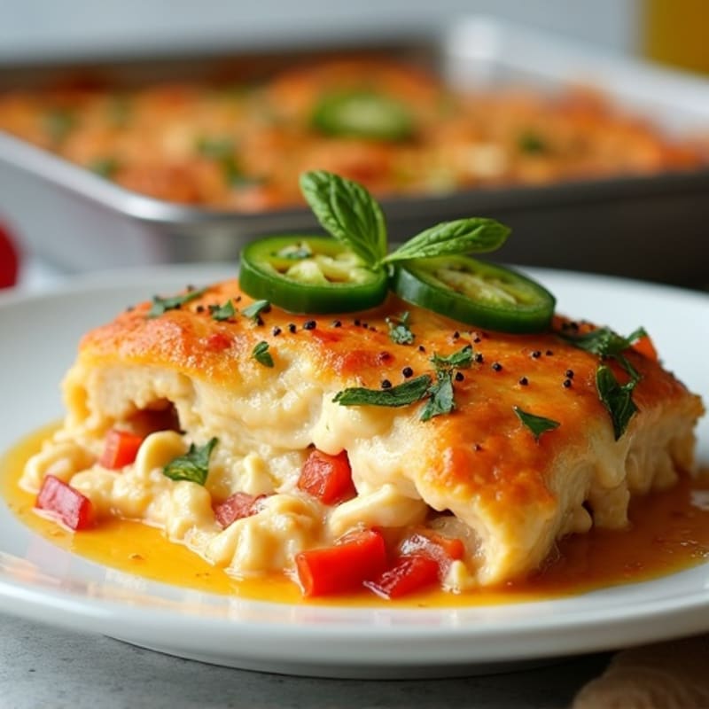 Spicy Chicken and Creamy Jalapeño Bake