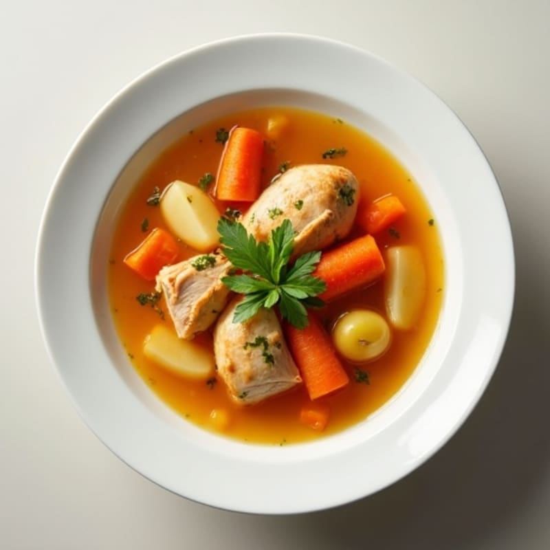Hearty Lemon-Garlic Chicken Soup with Root Vegetables
