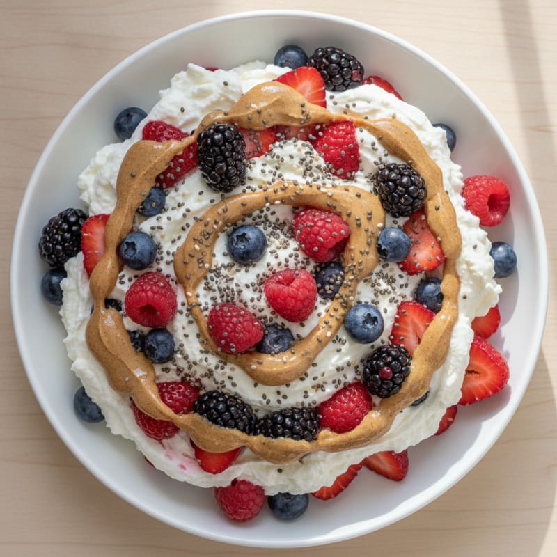 Silky Greek Yogurt Protein Pudding with Mixed Berries