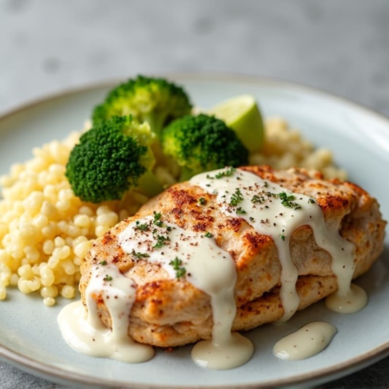 Creamy Yogurt-Spiced Chicken with Cauliflower Rice