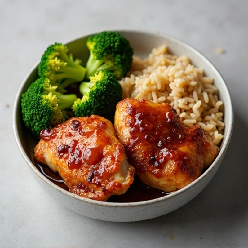 Crispy Teriyaki Chicken Thighs with Roasted Broccoli