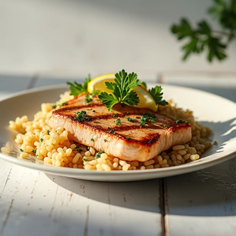 Fresh Tuna with Lemon Herb Brown Rice