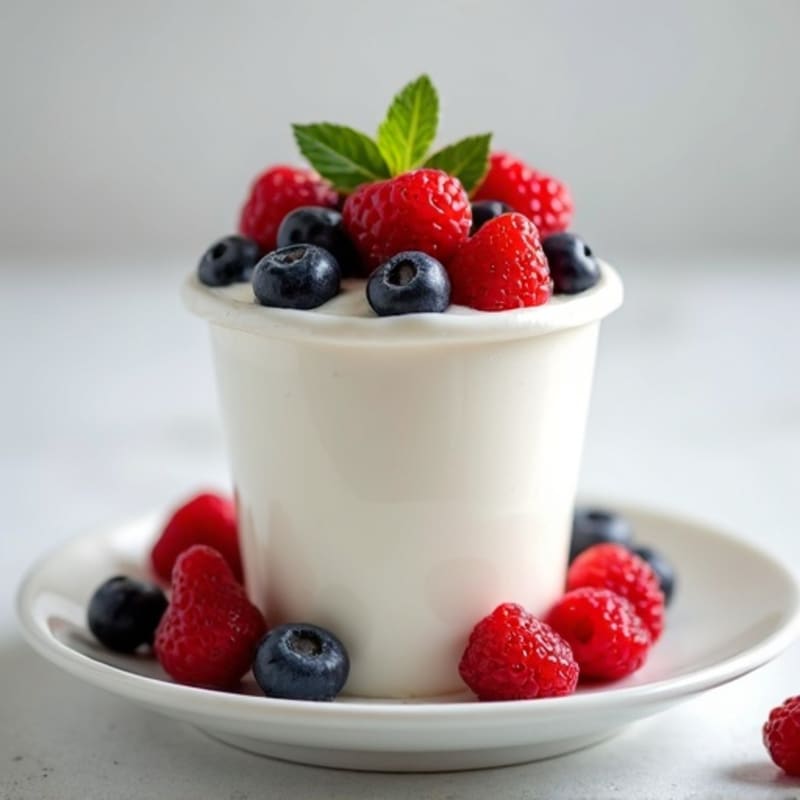 Silky Vanilla Greek Yogurt with Fresh Berries