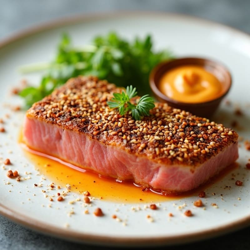 Sesame-Crusted Seared Tuna with Spicy Mayo