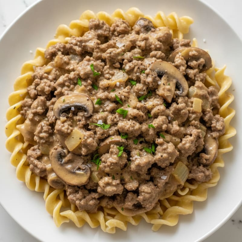 Beef Stroganoff with Egg Noodles