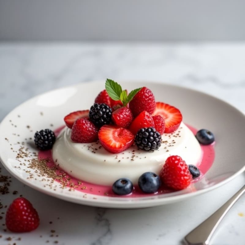 Silky Greek Yogurt Protein Pudding with Mixed Berries