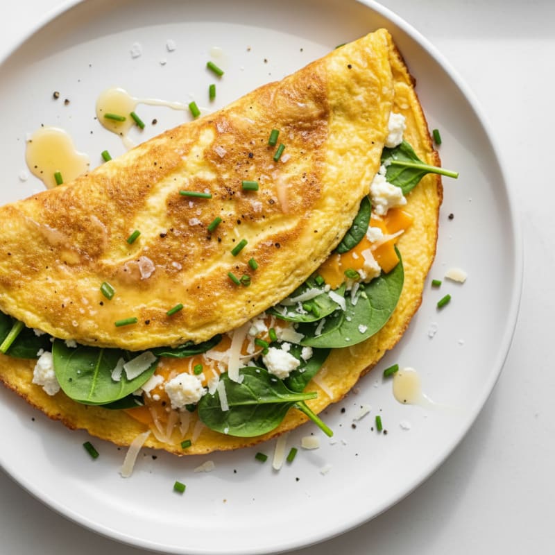 Creamy Three-Cheese Herb Omelet