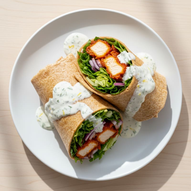 Crispy Buffalo Ranch Chicken Wraps