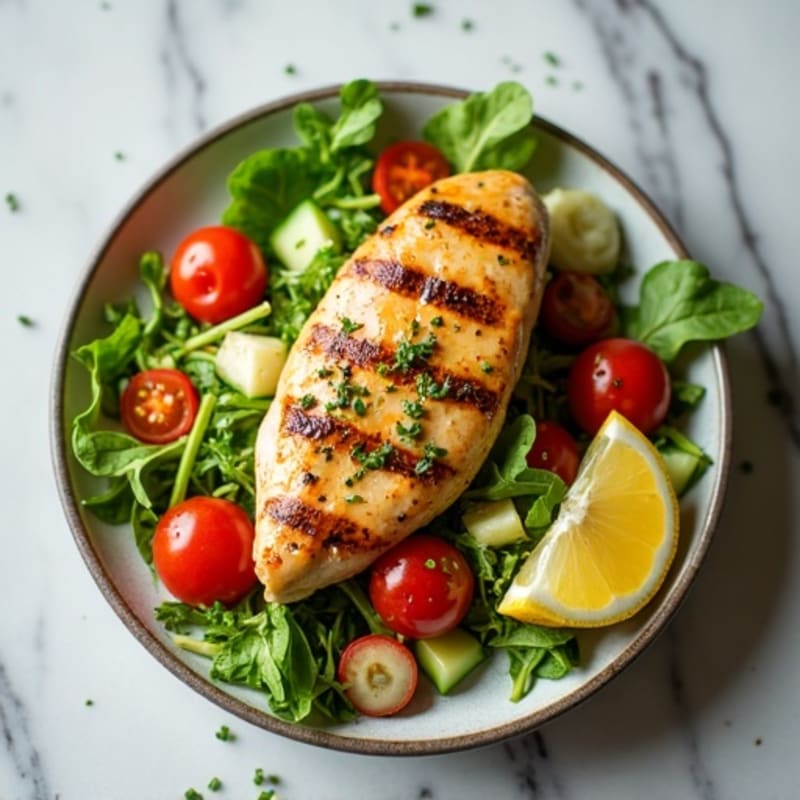 Lemon-Herb Grilled Chicken and Crunchy Veggie Salad