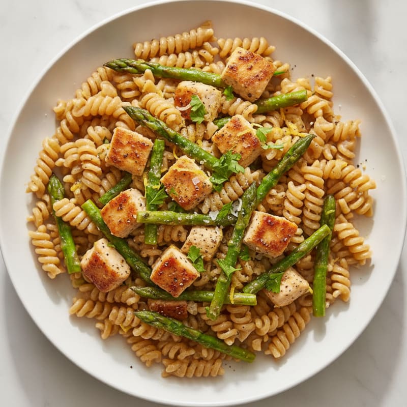 Lemon-Herb Chicken Pasta with Asparagus