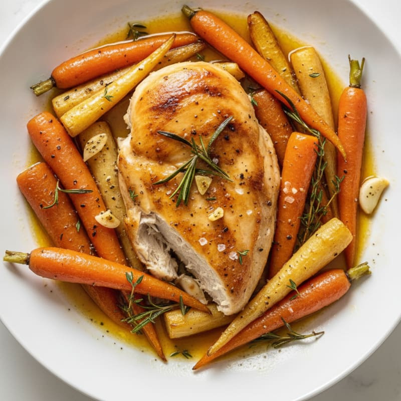 Garlic Herb Roasted Chicken with Root Vegetables