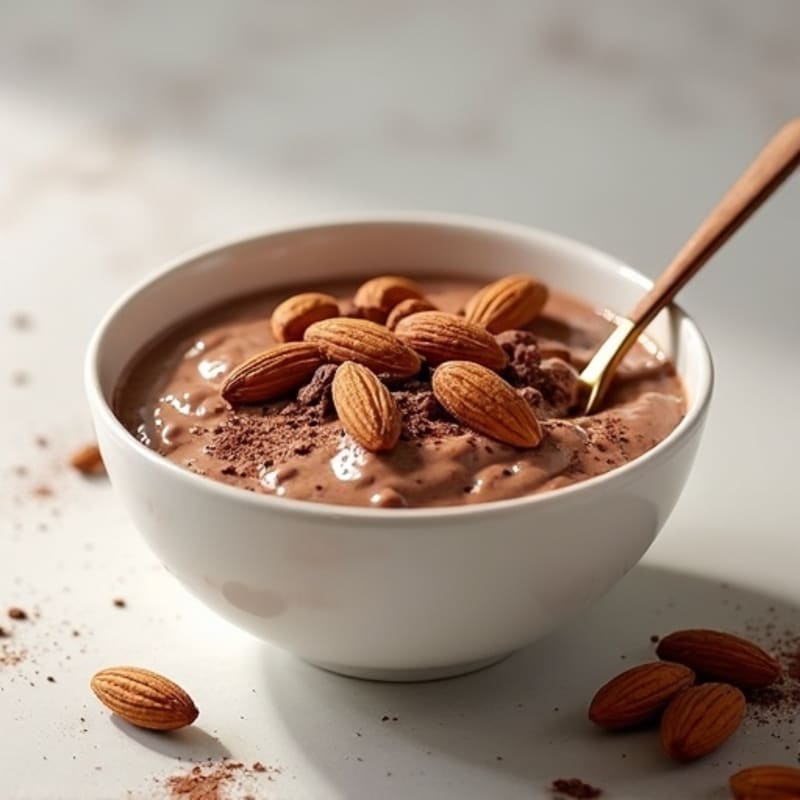 Creamy Chocolate Greek Yogurt Protein Bowl with Almonds