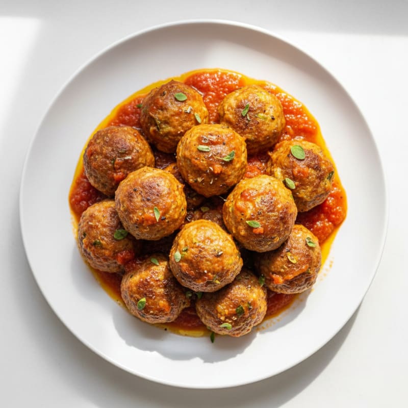 Baked Turkey Meatballs with Marinara Sauce