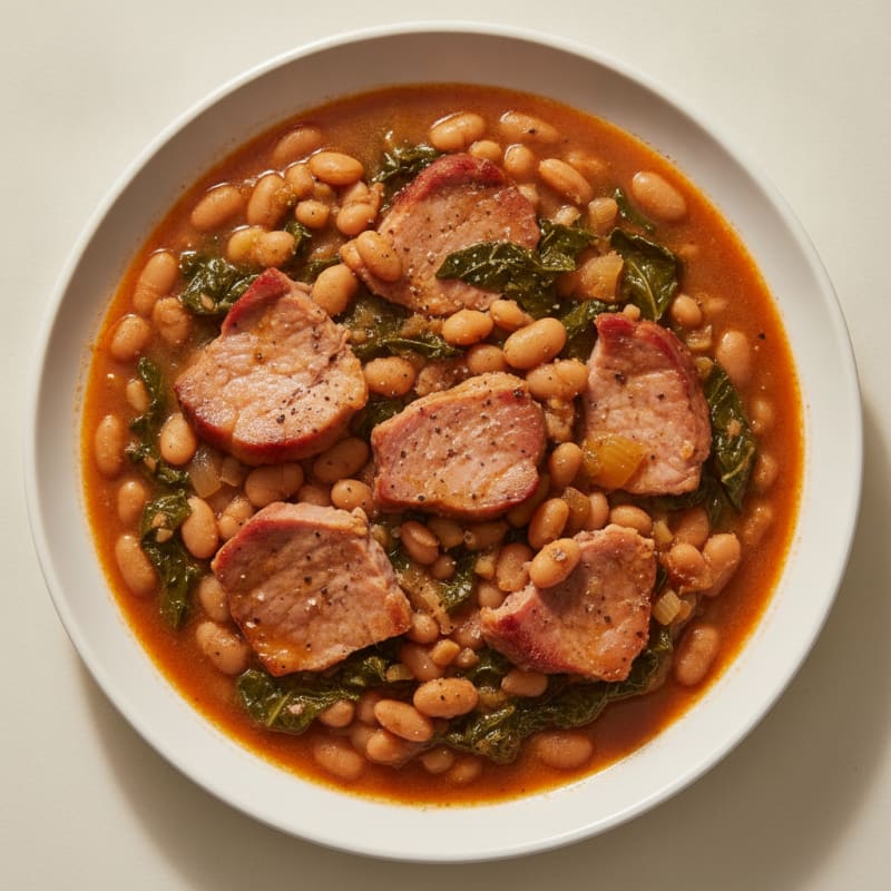 Slow-Cooked Ham with Southern-Style Beans