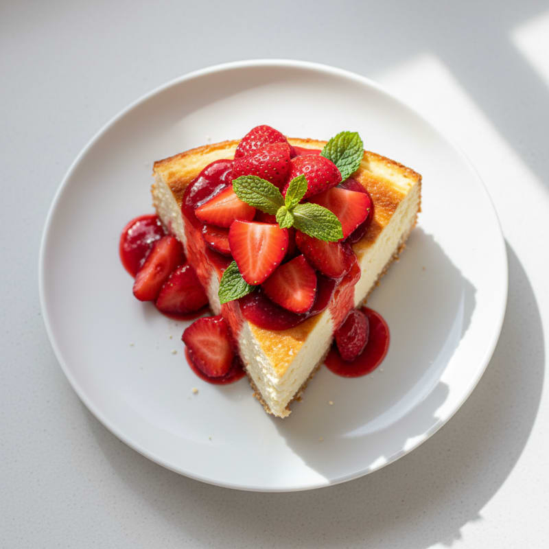 Greek Yogurt Protein Cheesecake with Fresh Berries