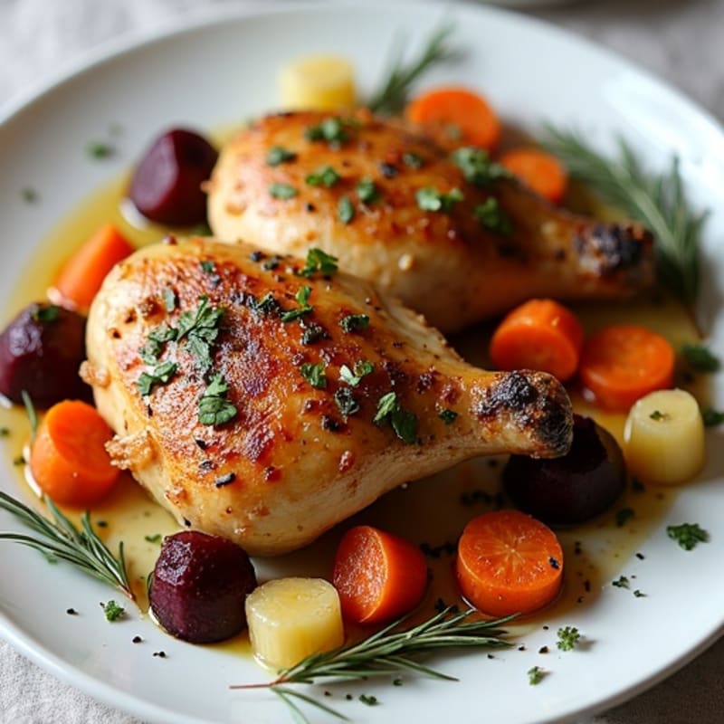 Herb-Roasted Chicken with Crispy Roasted Root Vegetables
