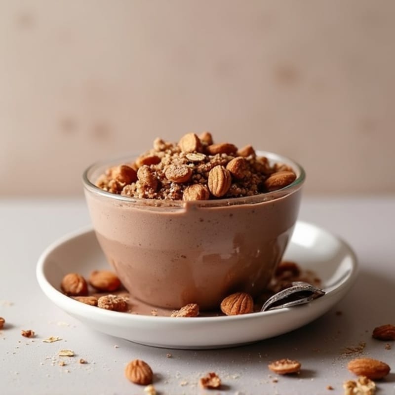 Chocolate Protein Mousse with Almond Butter