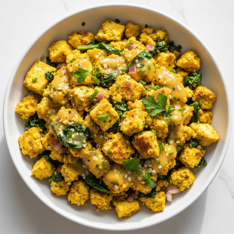 Creamy Lemon-Herb Tofu Scramble