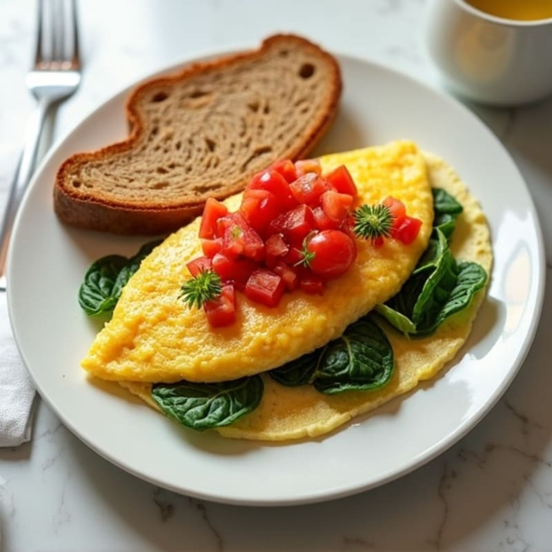 Egg White Spinach Omelette with Tomato Salsa