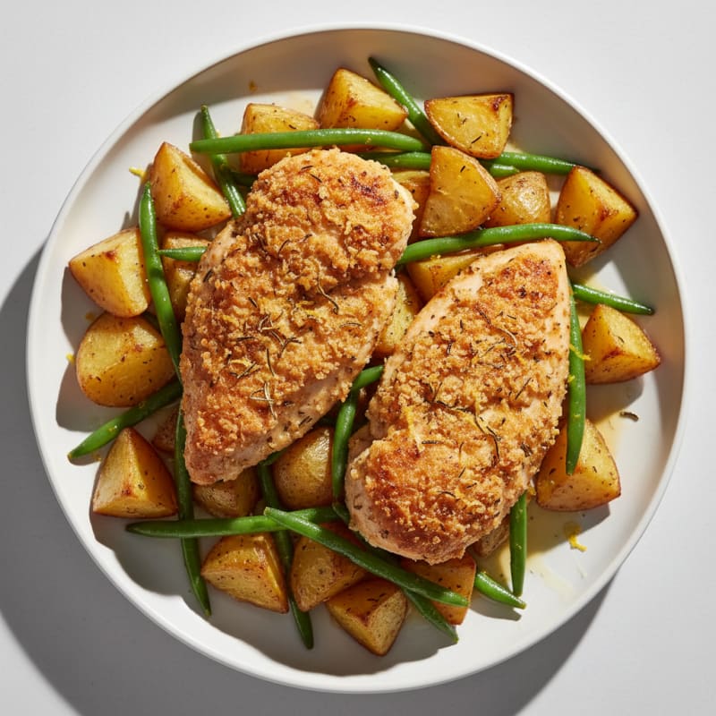 Crispy Lemon-Herb Chicken and Roasted Potatoes
