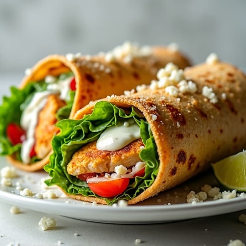 Healthy Crispy Chicken Caesar Wrap