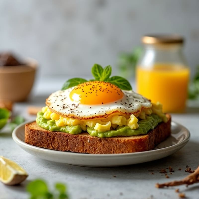 Crispy Ezekiel Toast with Creamy Avocado and Scrambled Eggs