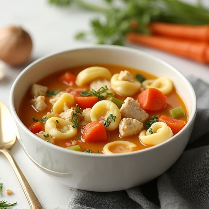 Hearty Chicken and Vegetable Tortellini Soup
