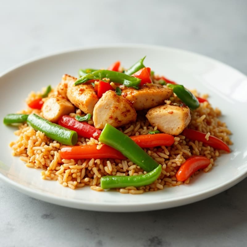 Stir-Fried Chicken and Veggies with Jasmine Rice