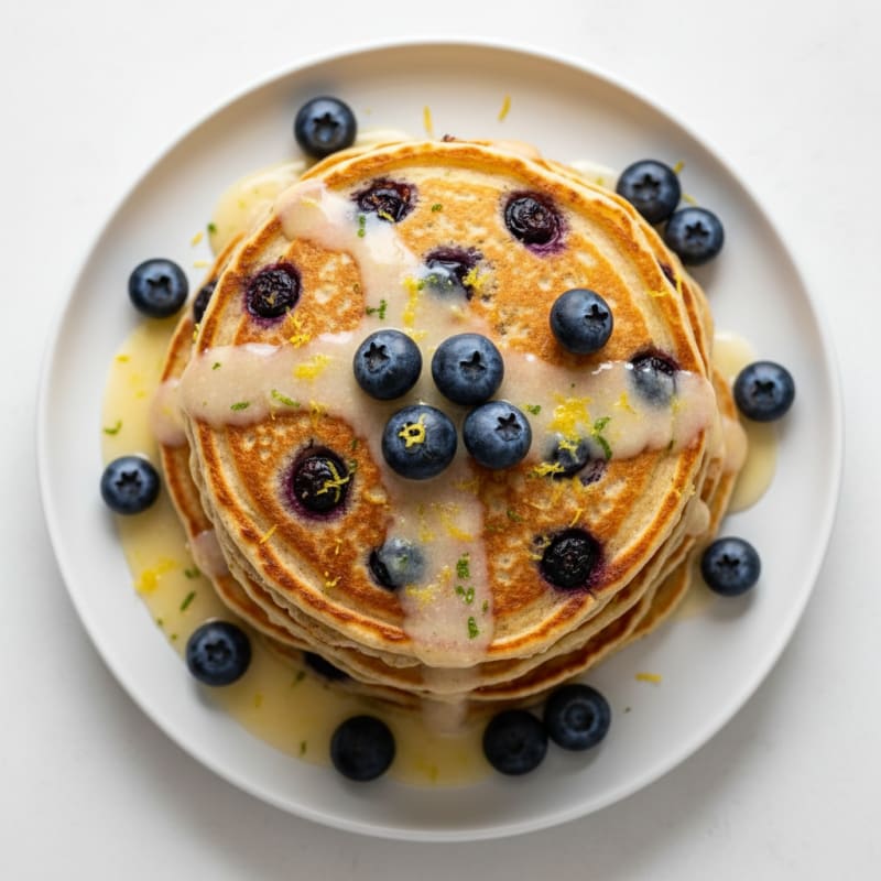 Blueberry Ricotta Pancakes with Lemon Zest